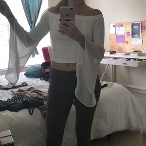 White off shoulder Bebe top